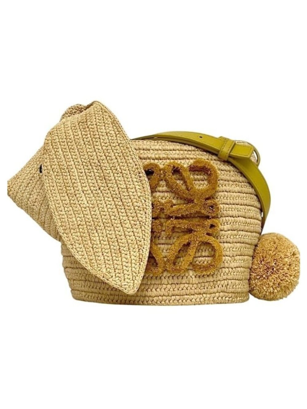Loewe Shoulder Bag Bunny Raffia Beige Animal